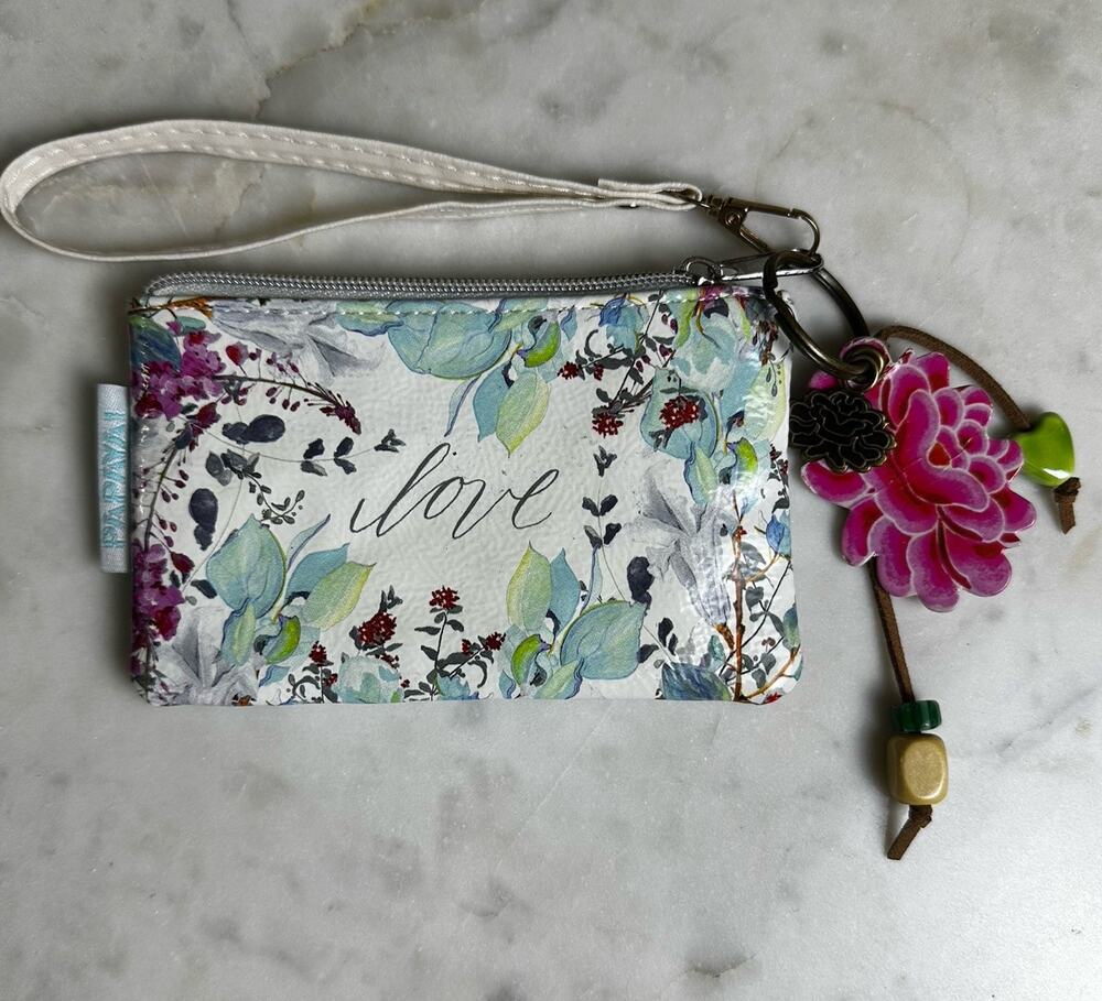 Papaya Zip Change coin purse zip wristlet Charm Man made